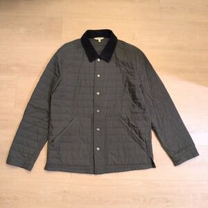 Bridge & Burn Men's Medium Quilted Chore Jacket Gray Corduroy Collar Skater